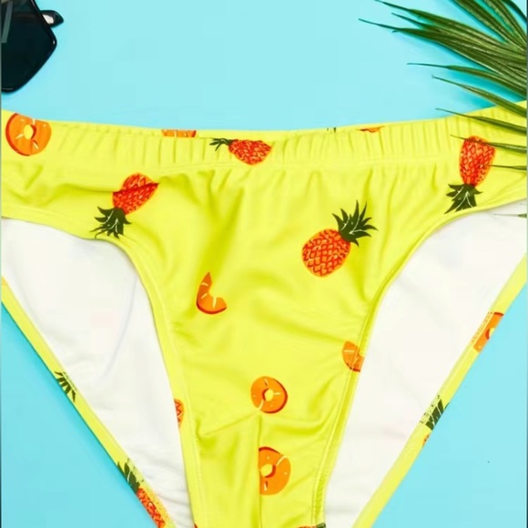 NWOT - Men’s Casual Swim Briefs with Drawstring (Pineapple Print / Multiple) - Picture 3 of 9